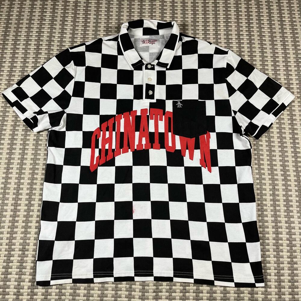 Chinatown Market x‎ Original Penguin X Checkerboard Earl Polo T-shirt Size XL